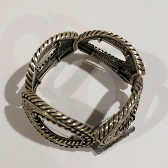 Chico’s Silver Ornate Metalwork Stretch Bracelet – Women’s Fashion Jewelry - Picture 5 of 10
